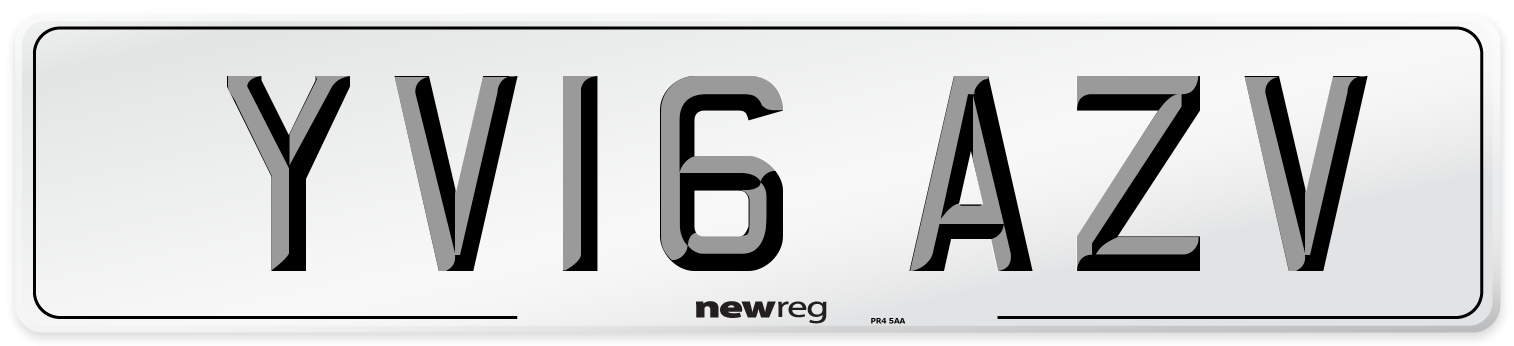 YV16 AZV Number Plate from New Reg